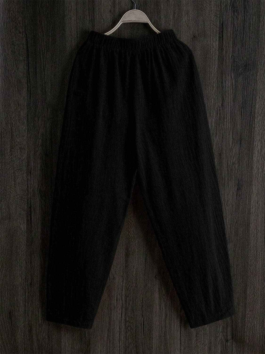 Sheer pocket pants with elastic waist - Love Salve